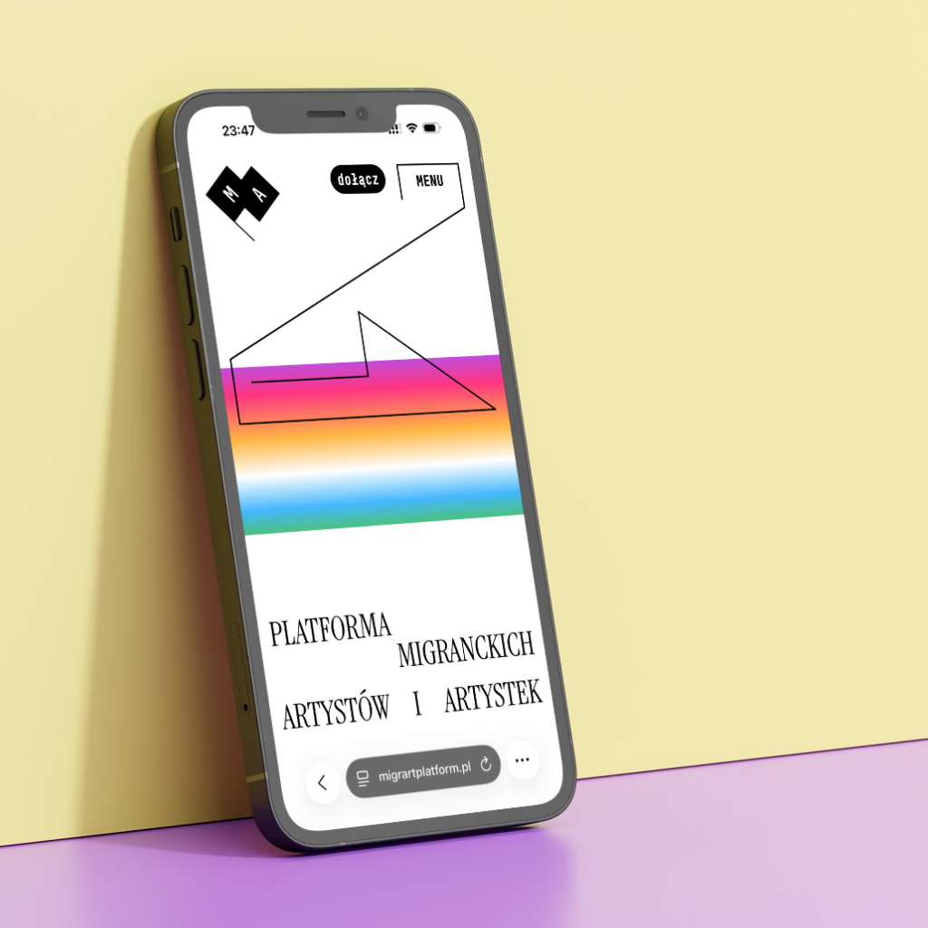 MigrArt - wdrożona strona w widoku mobilnym